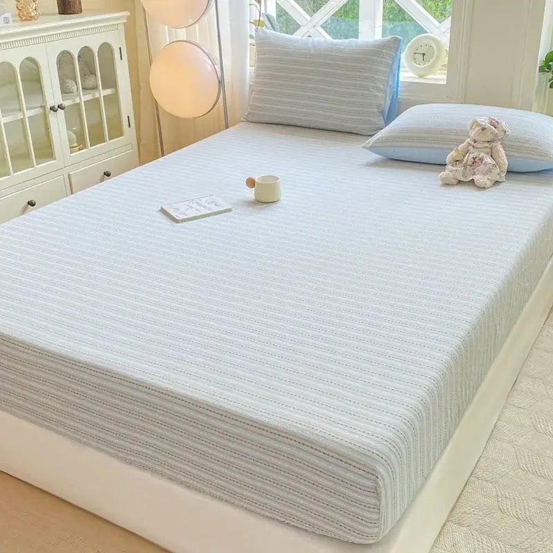 Blue Striped Jacquard Sheets