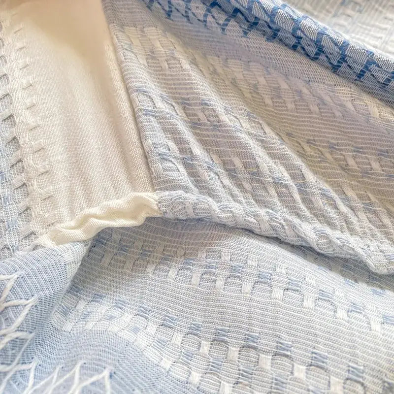 Blue Striped Jacquard Sheets