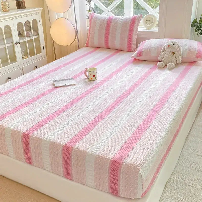 Blue Striped Jacquard Sheets