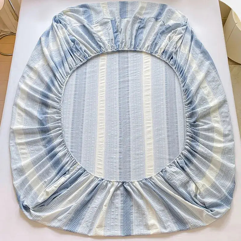 Blue Striped Jacquard Sheets