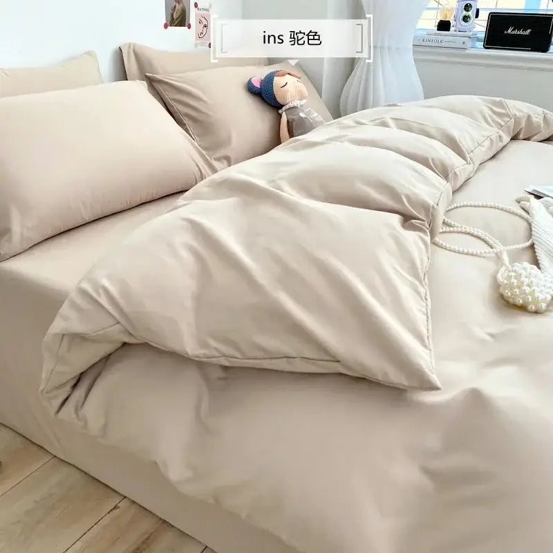 Blue Plush Bedding Set