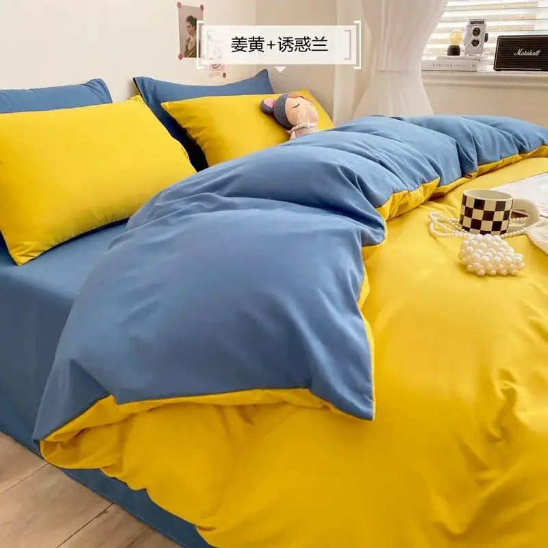 Blue Plush Bedding Set