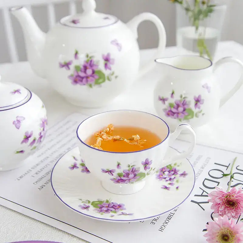 Blue Floral Porcelain Tea Set