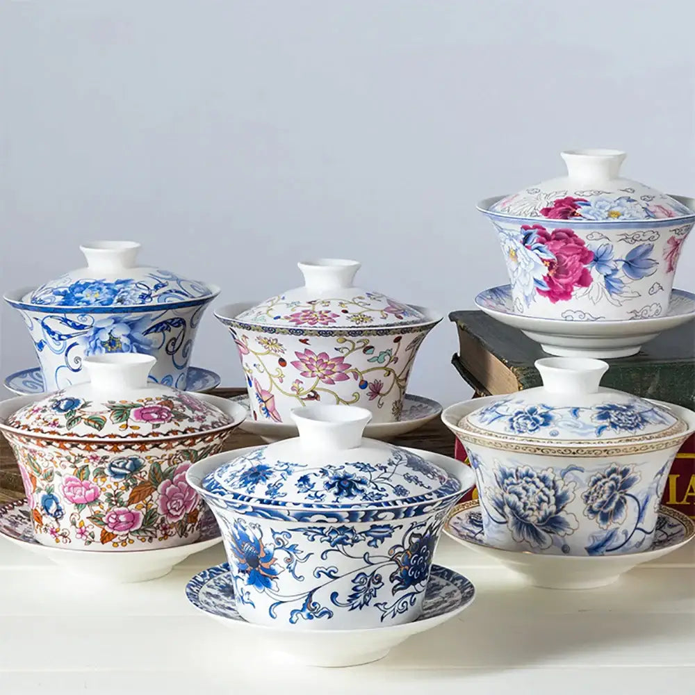 Floral Porcelain Tea Cup Set