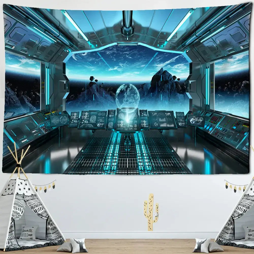 Blue Galaxy Tapestry Decor