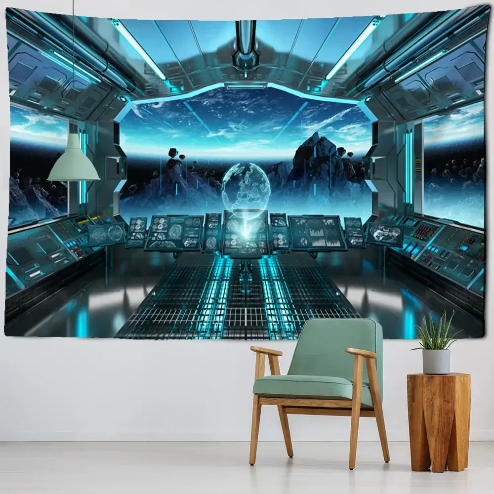 Blue Galaxy Tapestry Decor