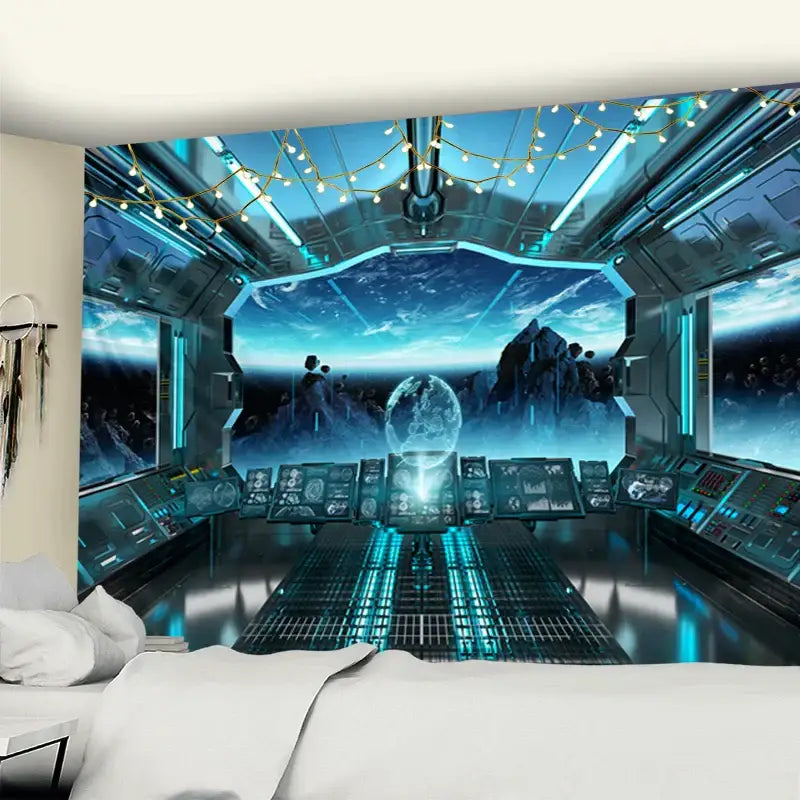 Blue Galaxy Tapestry Decor