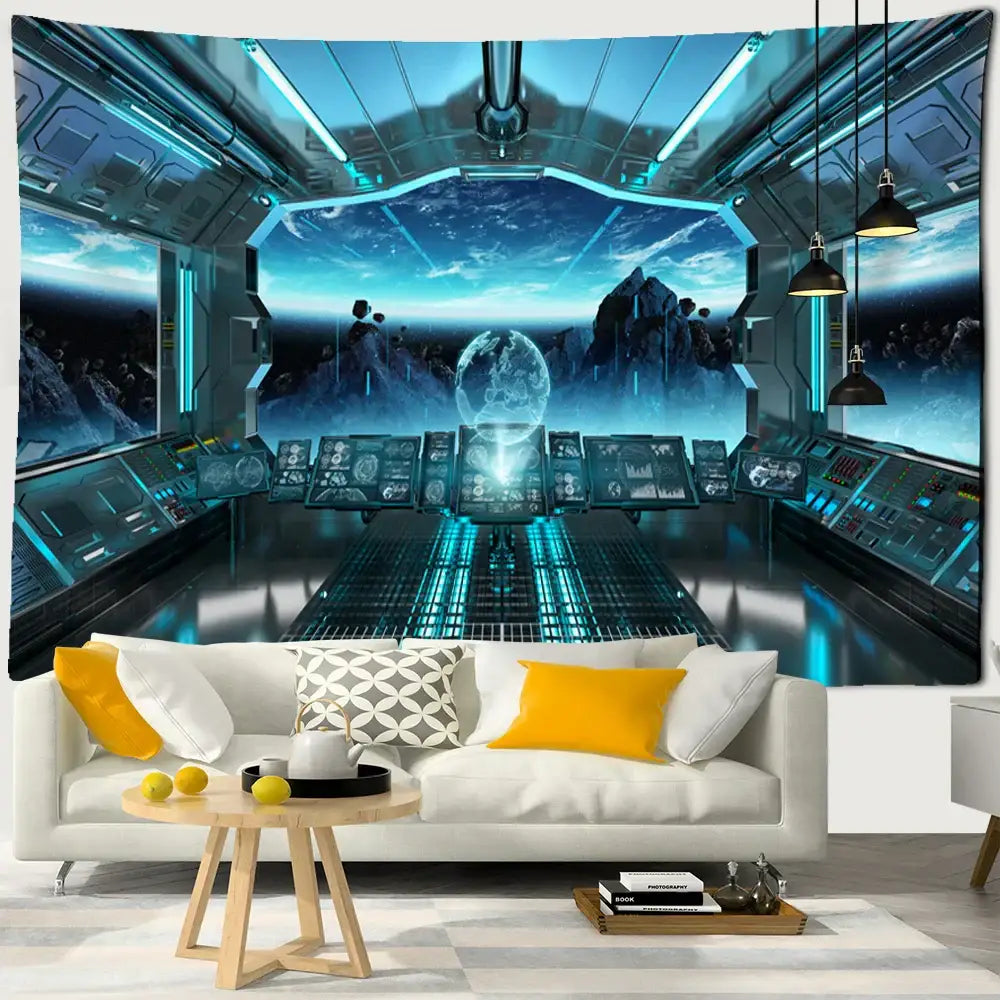 Blue Galaxy Tapestry Decor