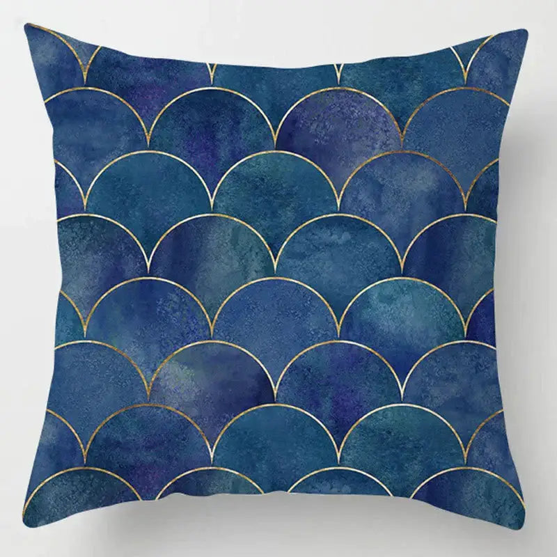 Blue Geometric Throw Pillows
