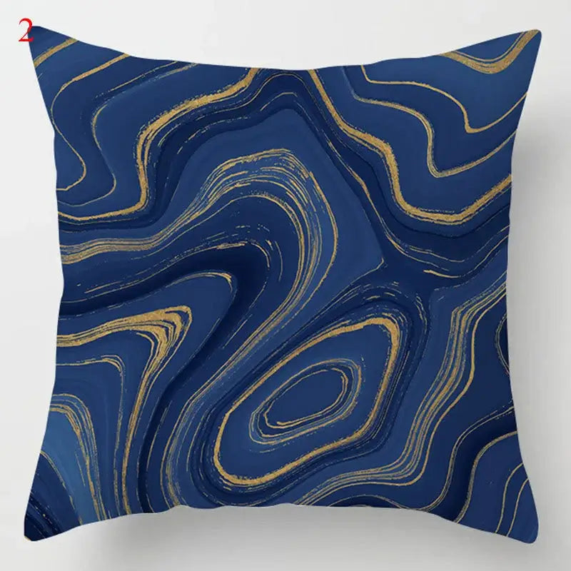 Blue Geometric Throw Pillows