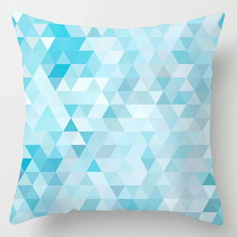 Blue Geometric Throw Pillows