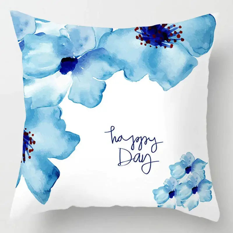Blue Geometric Throw Pillows