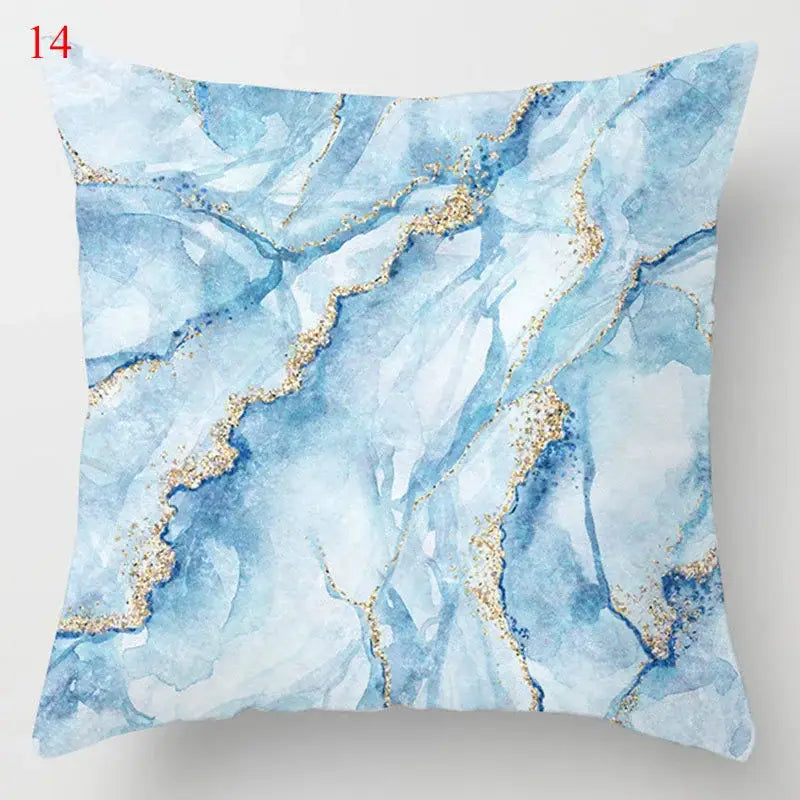 Blue Geometric Throw Pillows
