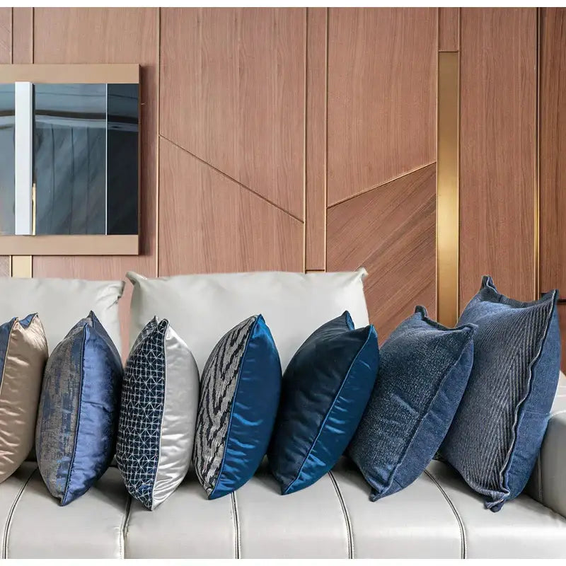 Blue Geometric Pillow Cover