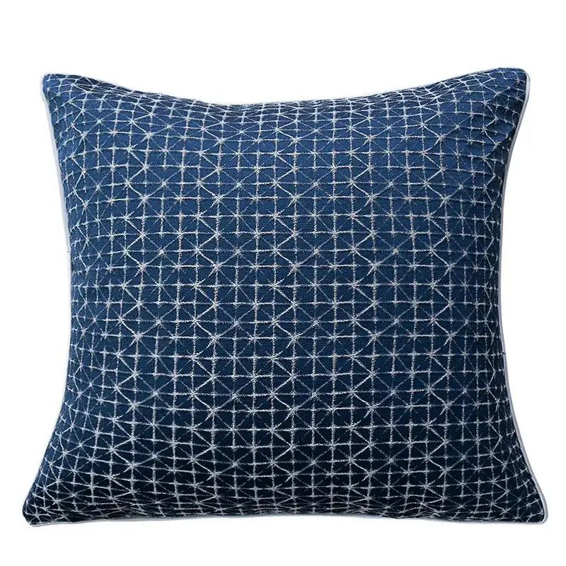 Blue Geometric Pillow Cover