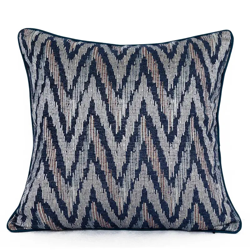 Blue Geometric Pillow Cover