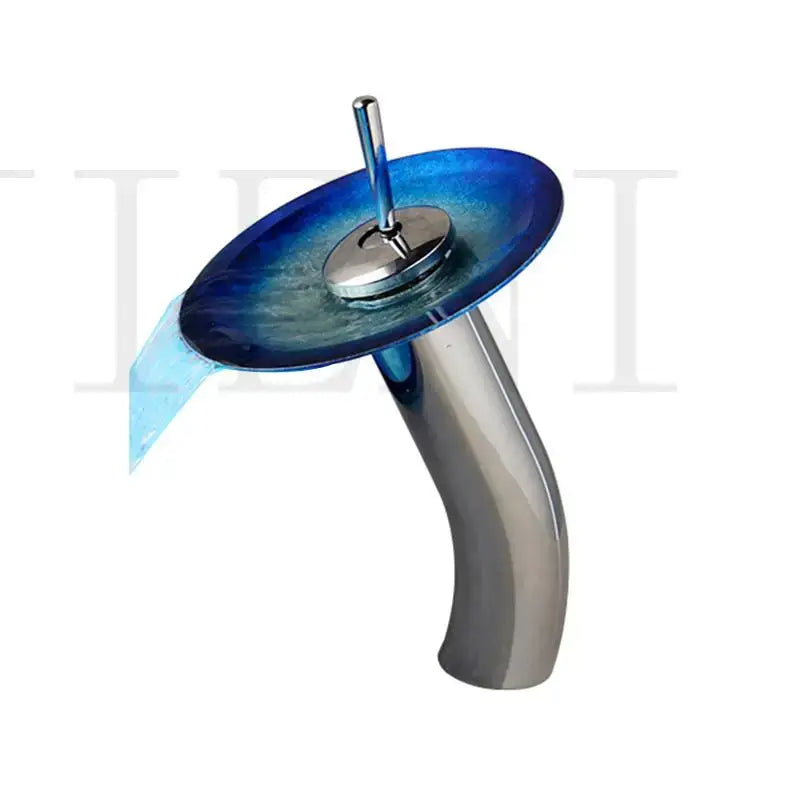 Blue Glass Rocker Faucet