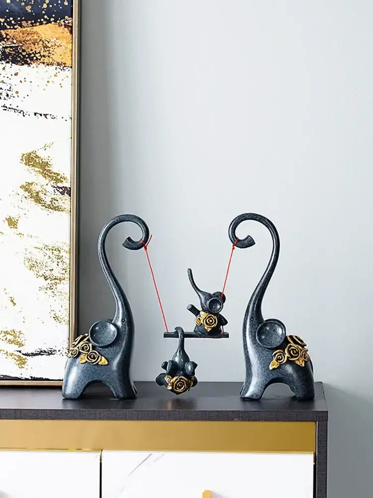 Gold Elephant Sculpture