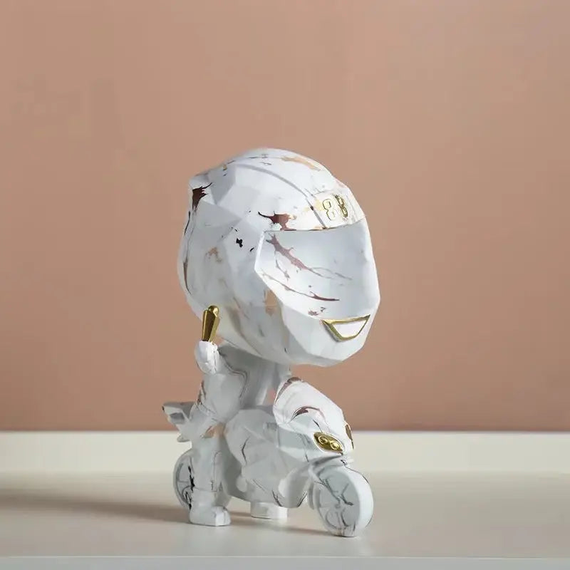 Gold Marble Helmet Display