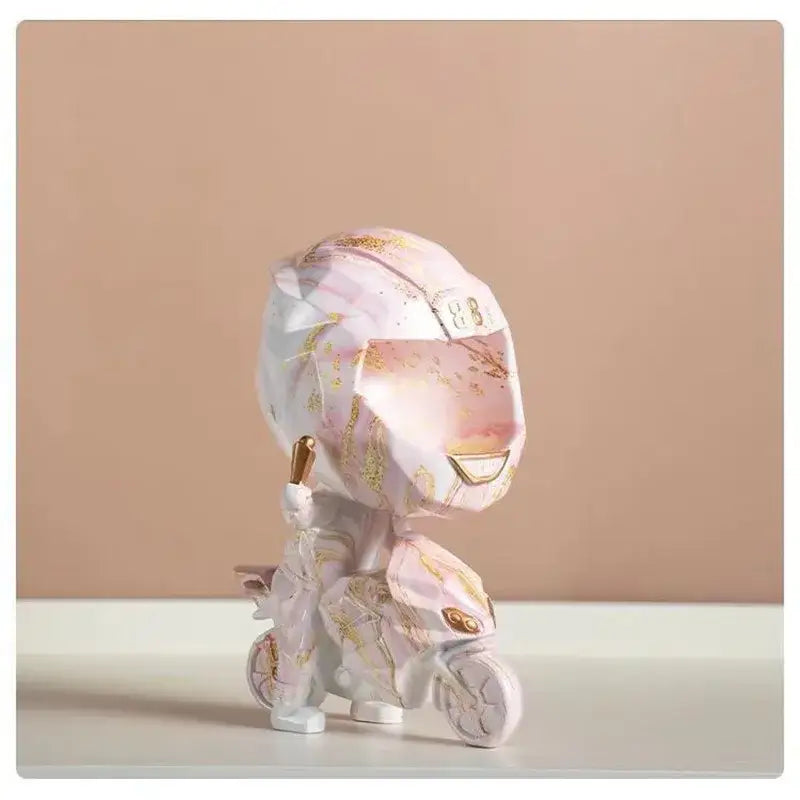 Gold Marble Helmet Display