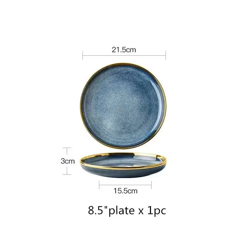 Blue Gradient Ceramic Plates