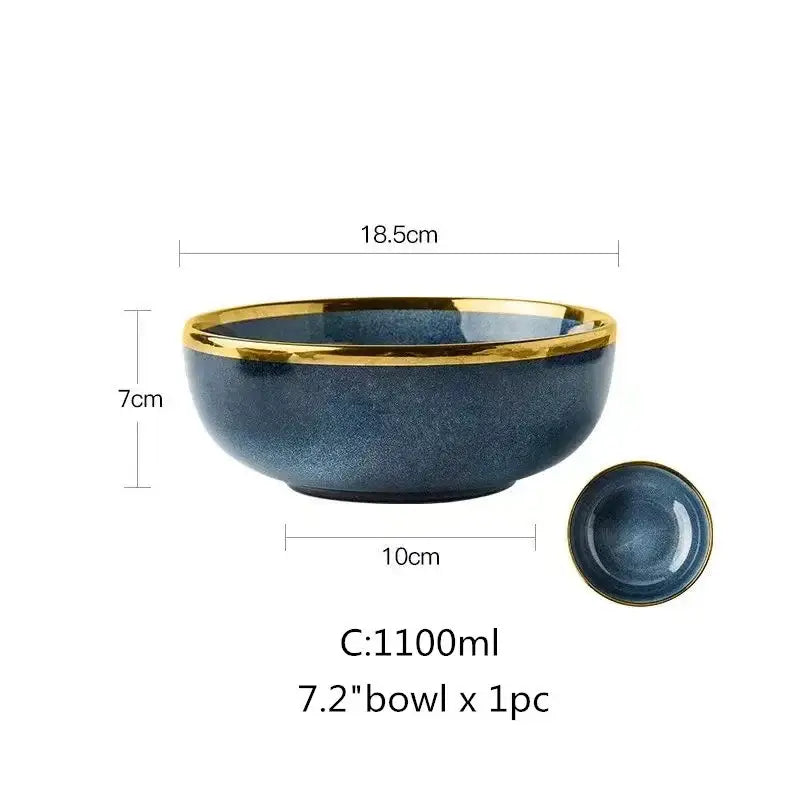 Blue Gradient Ceramic Plates