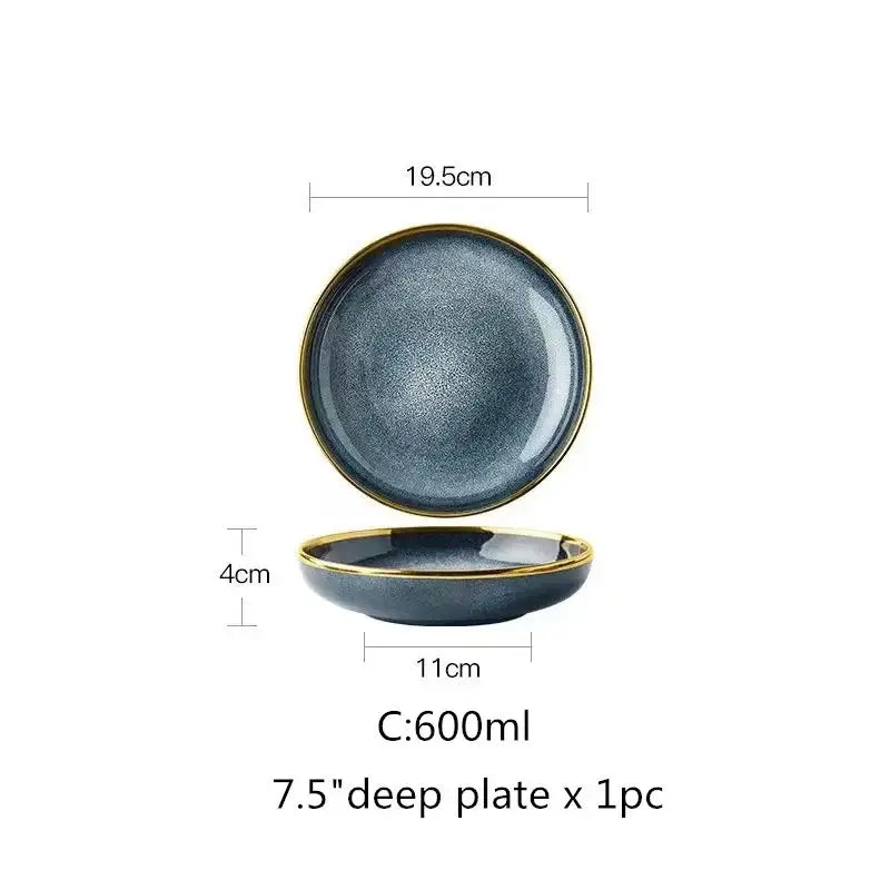 Blue Gradient Ceramic Plates