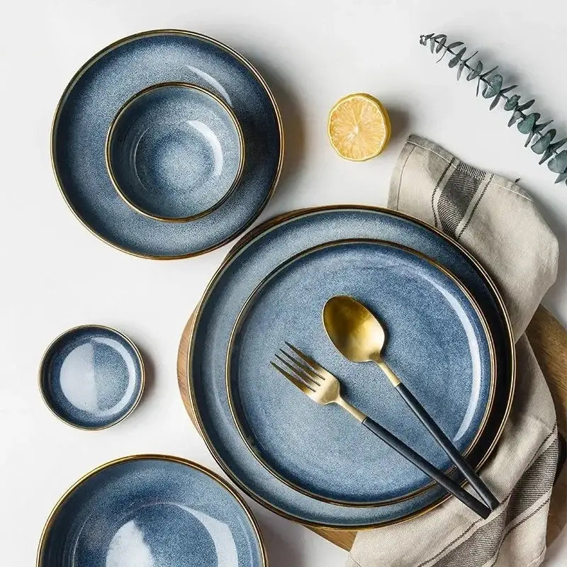 Blue Gradient Ceramic Plates