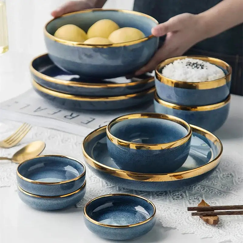Blue Gradient Ceramic Plates