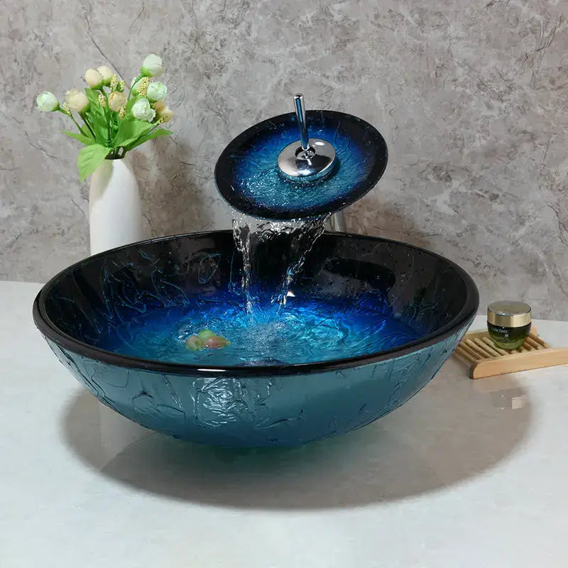 Blue Gradient Glass Sink