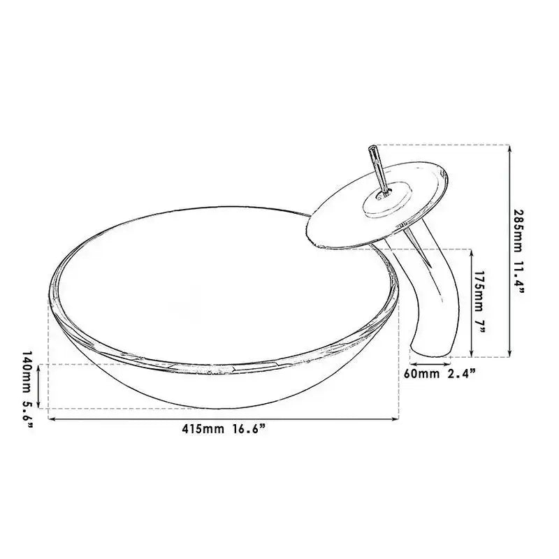 Blue Gradient Glass Sink