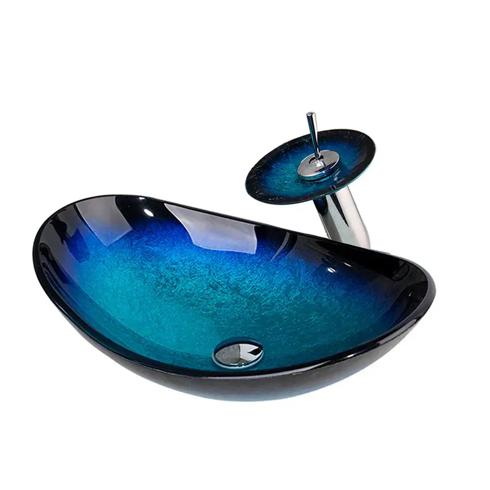 Blue Gradient Glass Sink