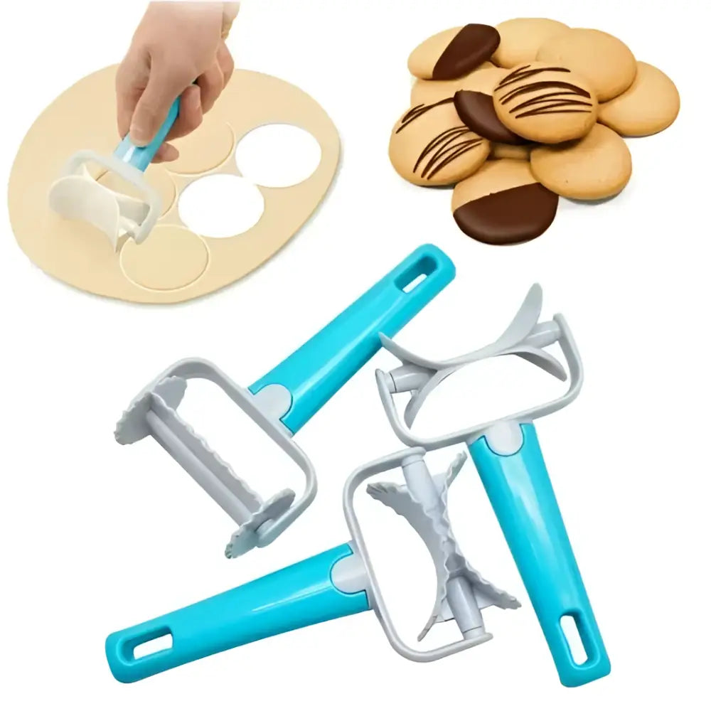 Gray Plastic Dough Cutter Set