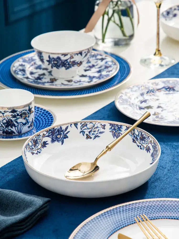 Blue Lotus Porcelain Dinnerware