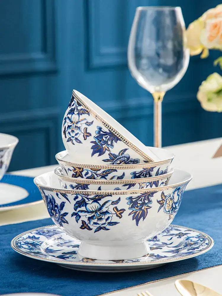 Blue Lotus Porcelain Dinnerware