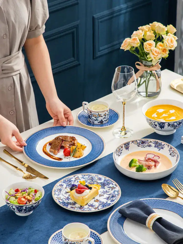 Blue Lotus Porcelain Dinnerware