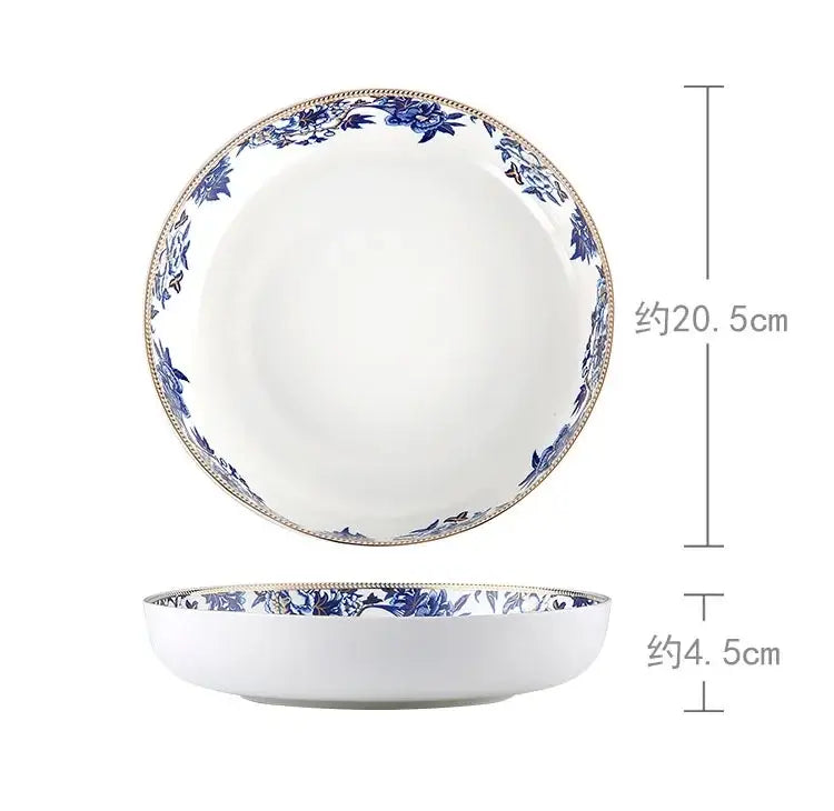 Blue Lotus Porcelain Dinnerware