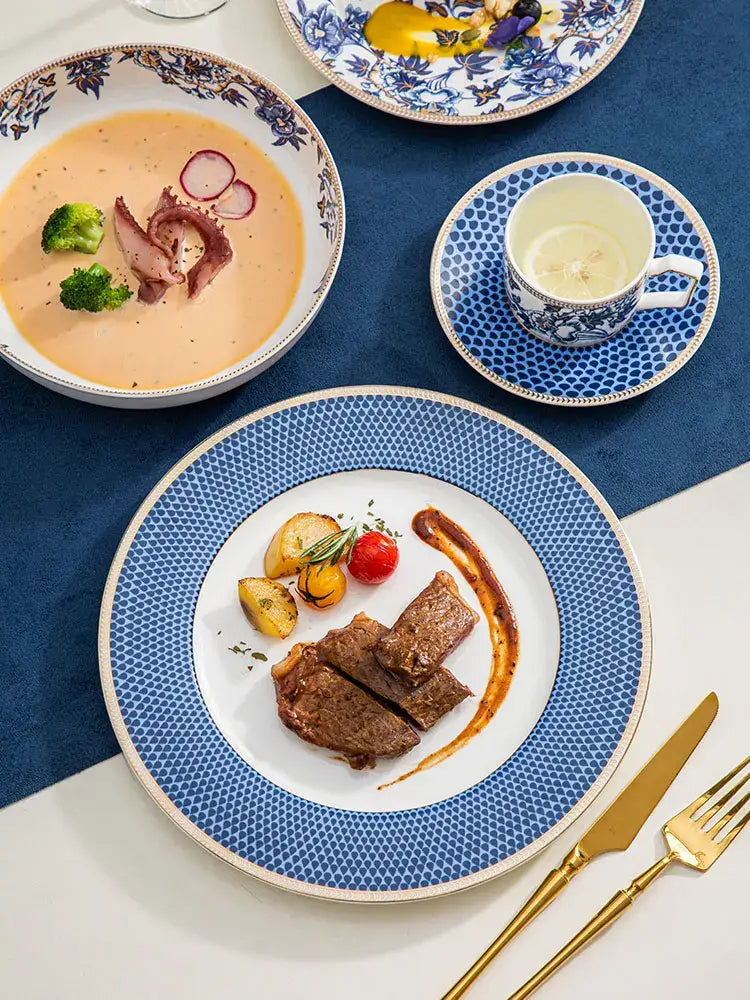 Blue Lotus Porcelain Dinnerware