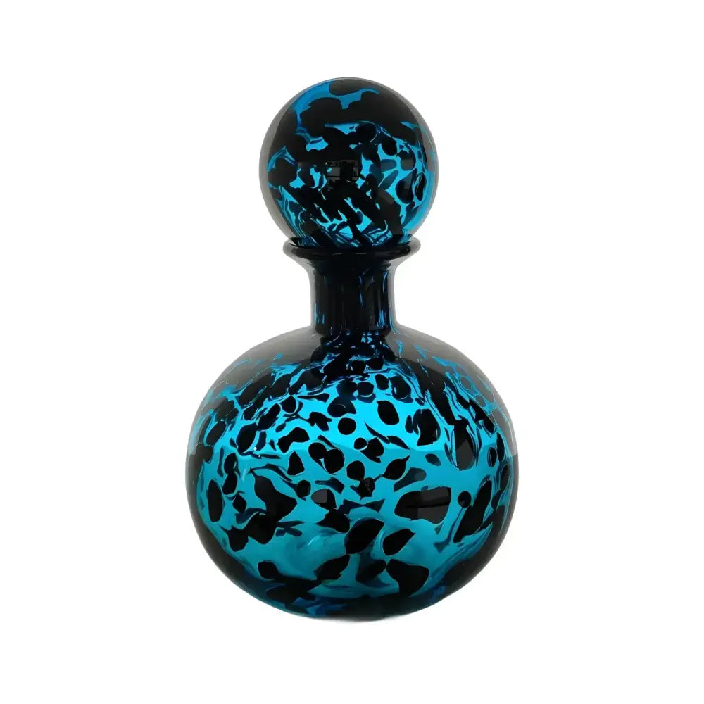 Blue Marbled Glass Vase