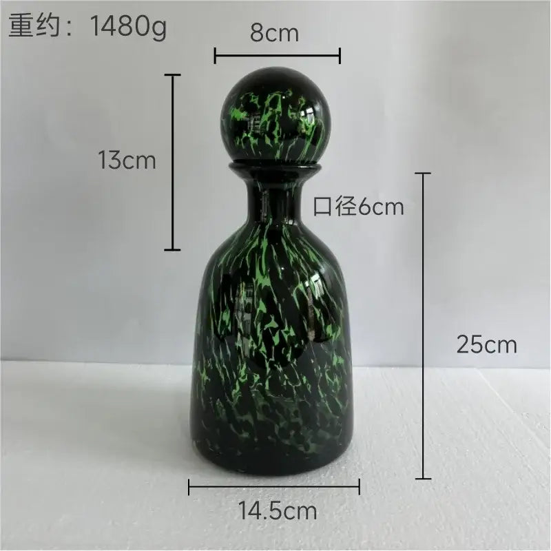 Blue Marbled Glass Vase