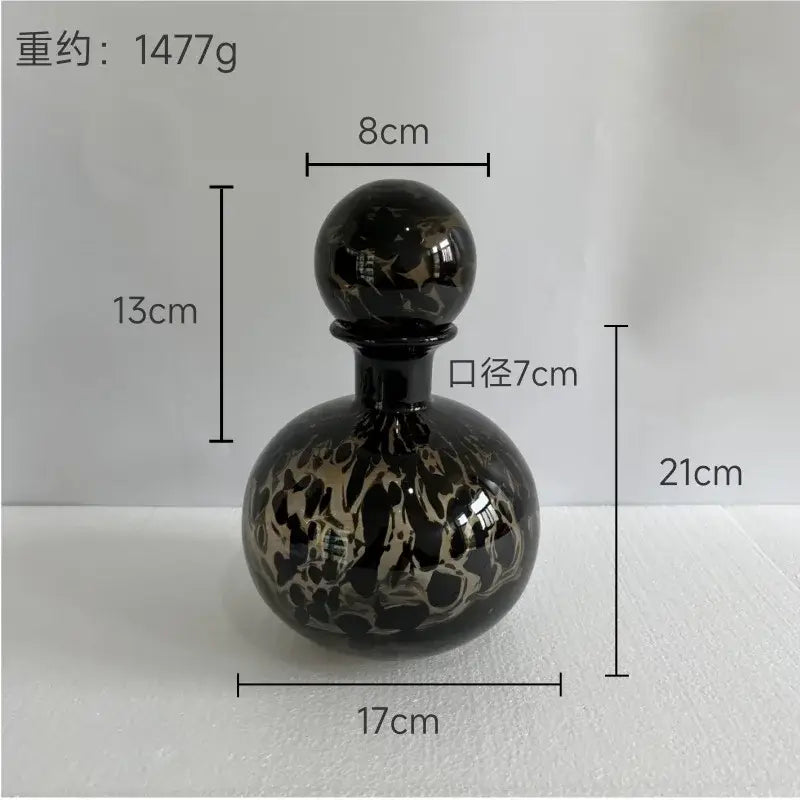 Blue Marbled Glass Vase
