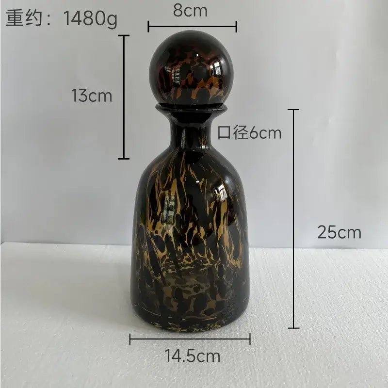 Blue Marbled Glass Vase