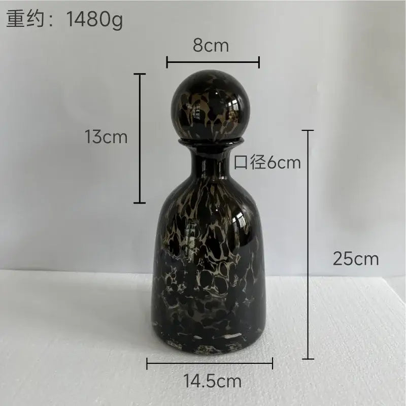Blue Marbled Glass Vase