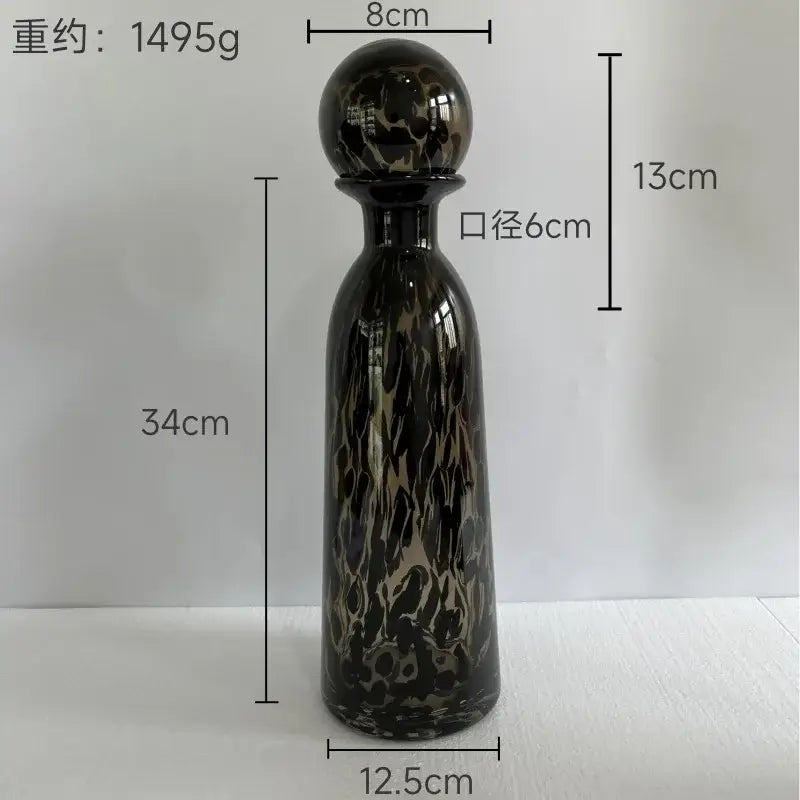 Blue Marbled Glass Vase