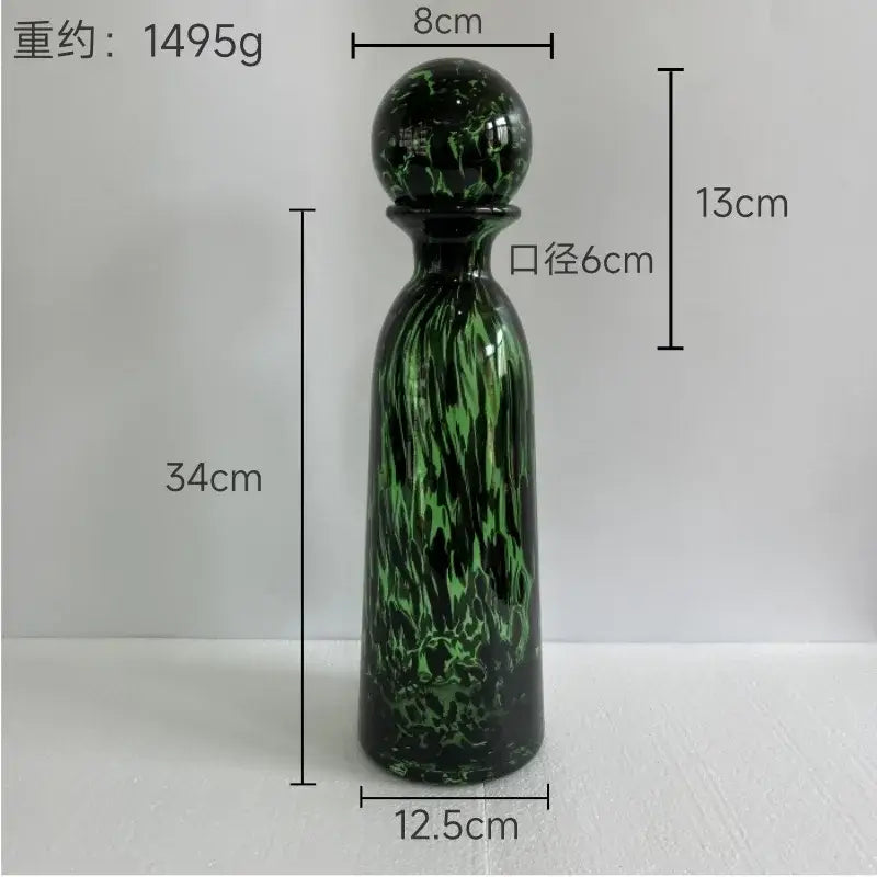 Blue Marbled Glass Vase