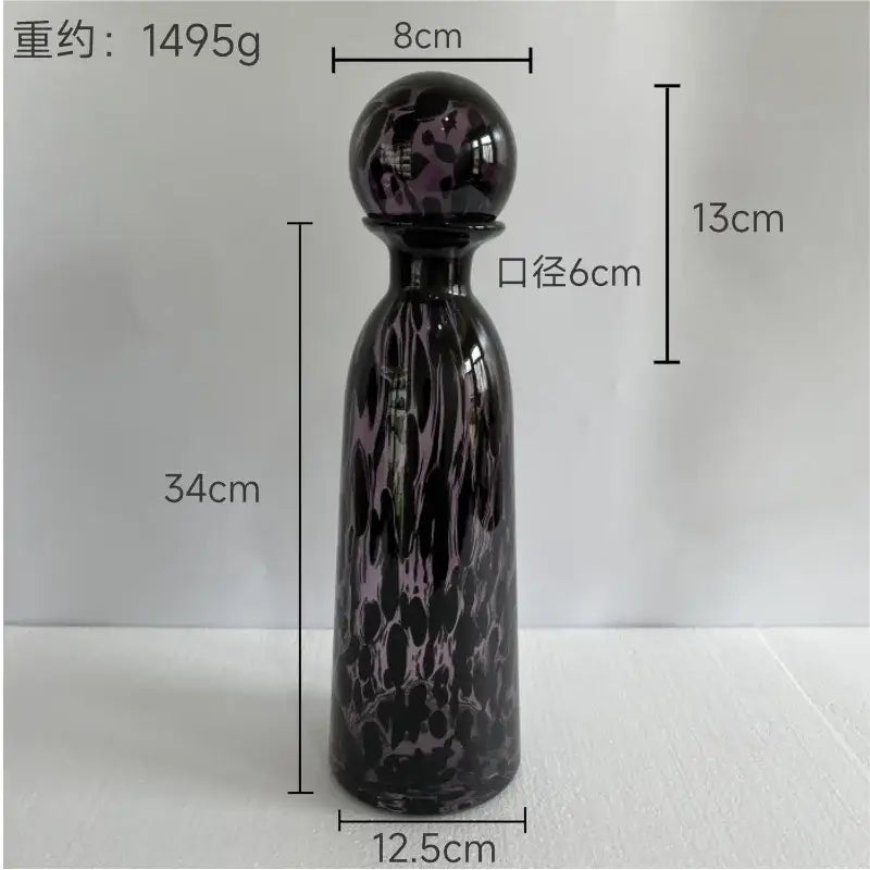 Blue Marbled Glass Vase