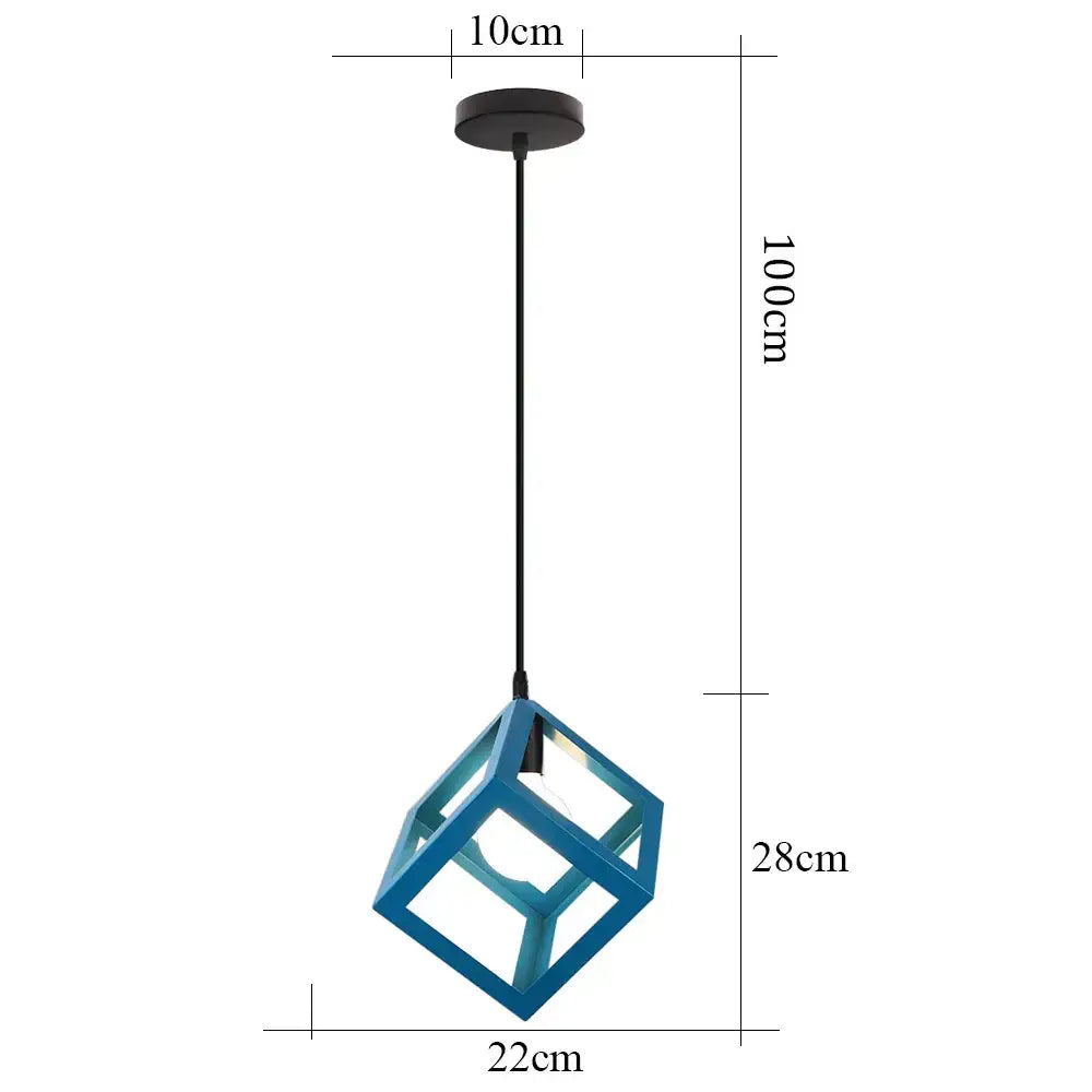 Blue Metal Pendant Light