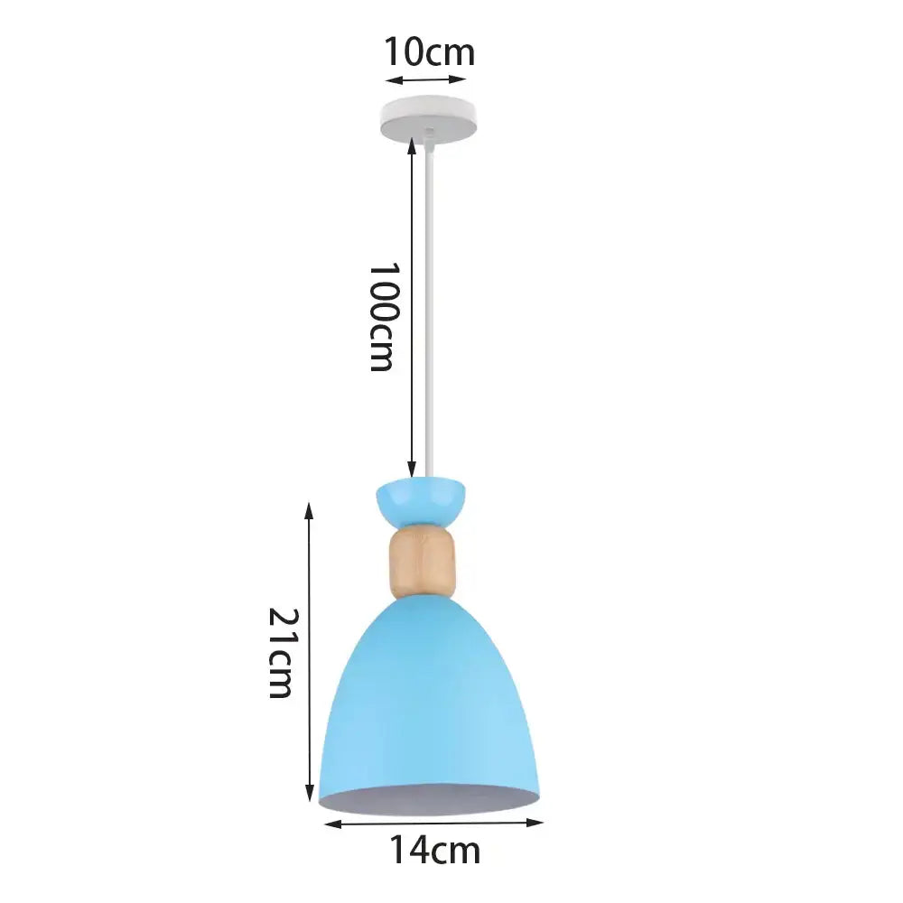 Blue Metal Pendant Light