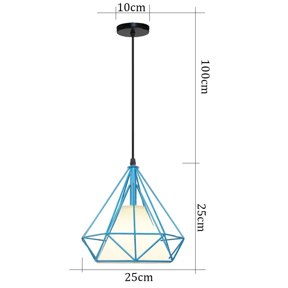 Blue Metal Pendant Light