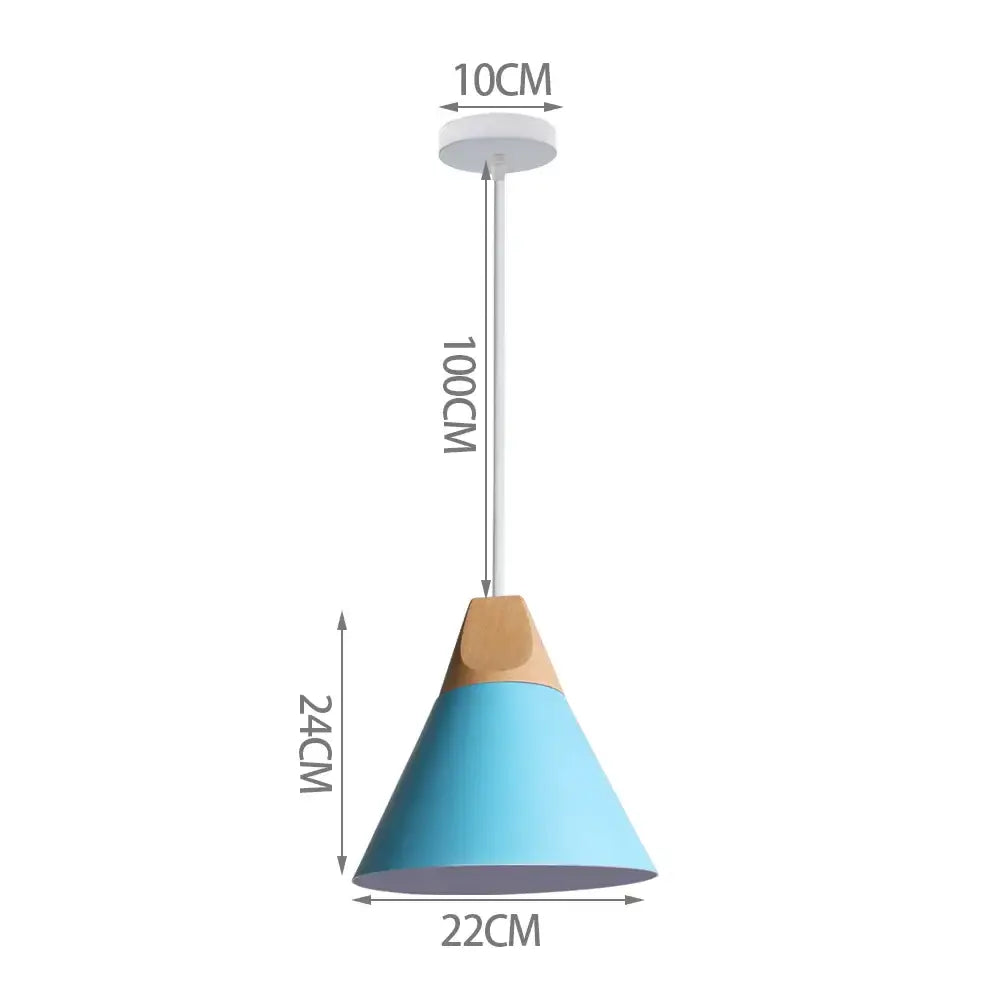 Blue Metal Pendant Light